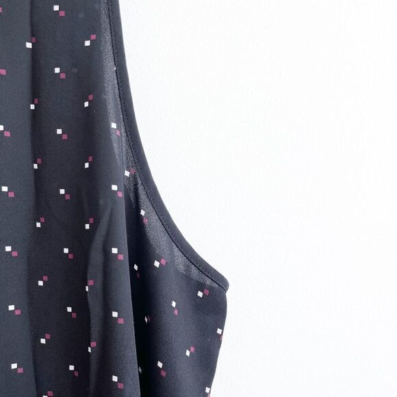 Reitmans Womens Twist Front Square Dot Sleeveless Top Black Size 3X - Picture 3 of 8